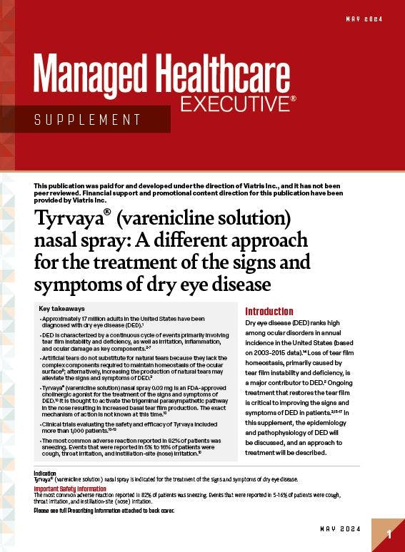 Tyrvaya® (varenicline solution) nasal spray: A different approach for the treatment of the signs and symptoms of dry eye disease