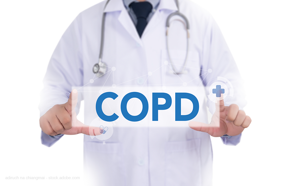 doctor holding hands out with the word COPD